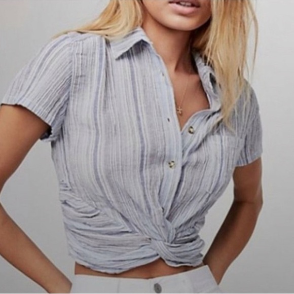 Free People Tops - EUC Free People Lust for Life striped cropped top size large